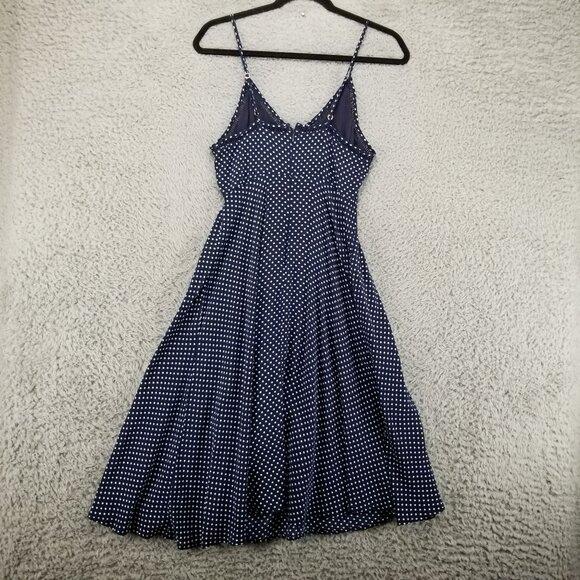 Lulus Dress Womens Medium Blue Polkadot Sleeveless Back Zip Retro Rockabilly - Picture 11 of 12